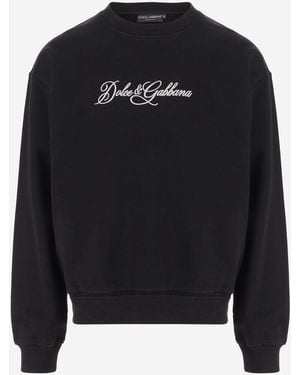 Dolce & Gabbana Katoenen Sweatshirt Met Logoprint - Zwart
