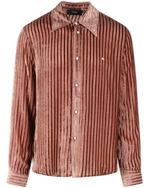 Amiri Viscose And Peach Silk Shirt - Pink