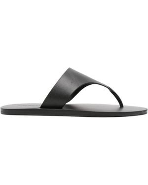 Manebí Leder-Tanga-Sandalen - Schwarz