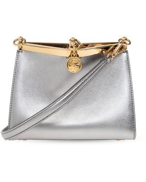 Etro Schultertasche Aus Kalbsleder - Grau