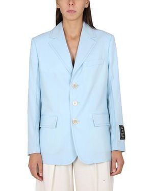 Marni Cool Wool Long Blazer - Blue