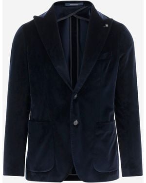 Tagliatore Single Breasted Stretch Cotton Jacke - Blau