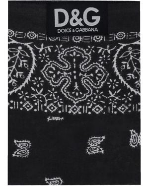 Dolce & Gabbana Dolce&Gabbana Quadratischer Schal mit Paisley-Print - Schwarz