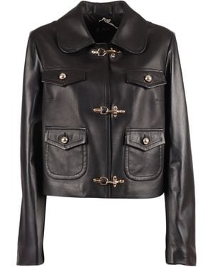 Fay Giacca Nappa Bot.Mezza Sfera+Ganci - Black