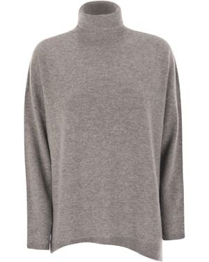 Vanisé Giuly Maxi Cashmere Turtleneck - Grey