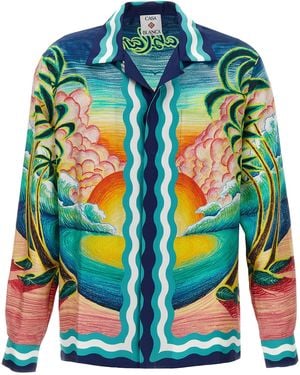 CASABLANCA 'Danse de la Mer' Hemd - Blau