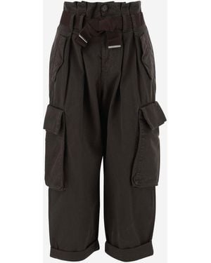 Pinko Cotton Utility Cargo Trousers - Black