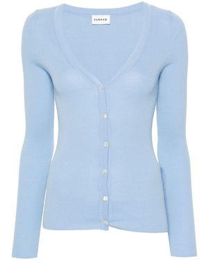 P.A.R.O.S.H. P.A.R.O..H. Ribbed-Knit Cardigan - Blue