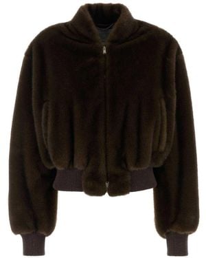 Stella McCartney Faux Fur Bomber Jacket - Black