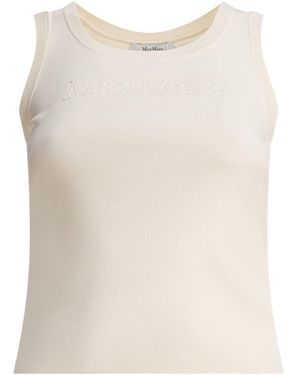 Max Mara Pure Top in Viscosa Crêpe "Pentola" - Natur