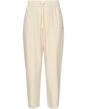 Autry Cream Nylon Sweatpants With Logo - Natural