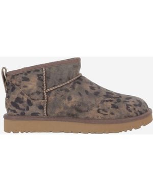 UGG Ankle Boots Classic Ultra Mini Wool - Brown