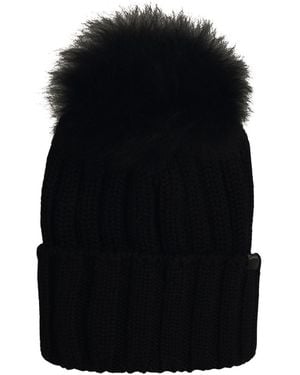 Woolrich 'Pon Pon' Virgin Wool Beanie - Black