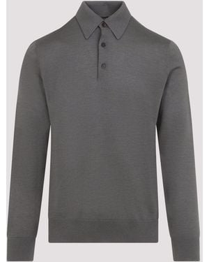 ZEGNA Cashmere And Silk Polo - Gray