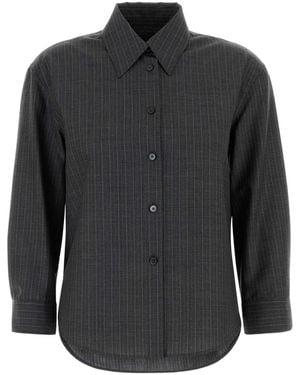 Jil Sander Embroidered Wool Shirt - Black