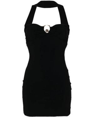 Roberto Cavalli Fitted Evening Dress With Sweetheart Neckline And Halter Neck - Black