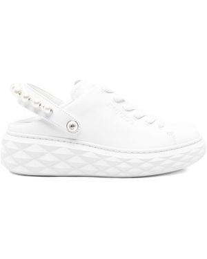 Jimmy Choo Diamond Maxi Perl Lederschuppen - Weiß