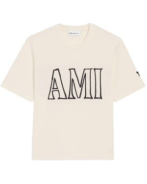 Ami Paris T-Shirt Mit Logo-Print - Weiß