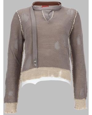 DIESEL Chic Cotton Blend Sweater - Gray