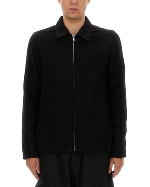 Rick Owens Pointed-Collar Zip-Front Shirt Jacket - Black
