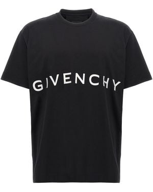 Givenchy Logo -borduurwerk T -shirt - Zwart