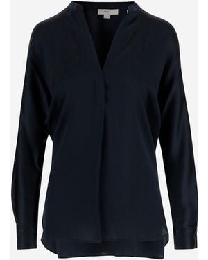 Vince Silk Satin Blouse - Blue