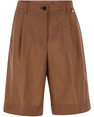 Herno Maßgeschneiderte Bermudashorts aus Schurwolle von mit Falten - Braun