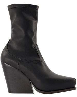 Stella McCartney Cowboy-Stiefel Aus Schwarzem Synthetikleder
