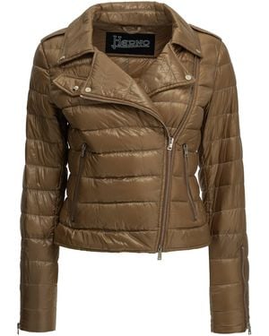 Herno Ultra-Light Nylon Short Down Jacket - Green