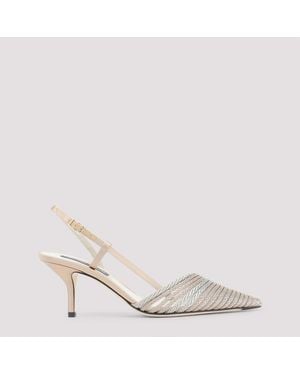 Giorgio Armani Satin Slingback - Natural
