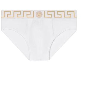 Versace Slip With Greek - White