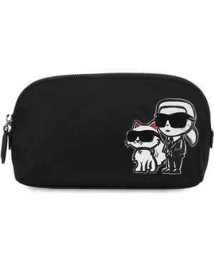 Karl Lagerfeld Zwart Nylon Zakje Met Patch