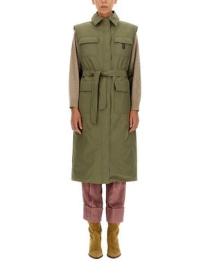 Brunello Cucinelli Taffeta Trench Coat - Green