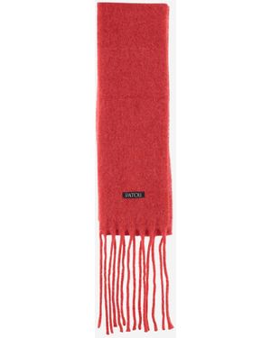 Patou Wolle Mischung langer Fransenschal - Rot