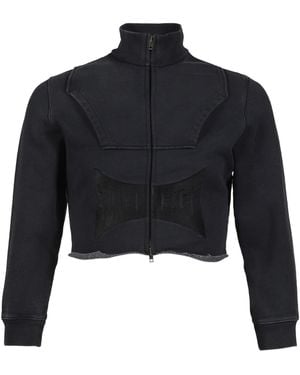 Vetements Upside-Down Logo Zip-Up Hoodie - Blue