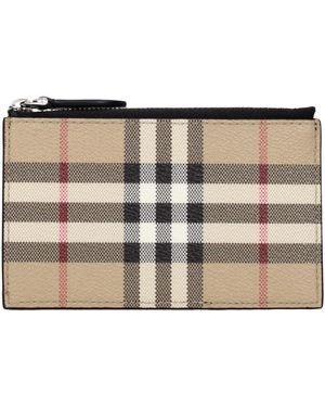 Burberry Dokumenthalter Mann Stoff Beige/Schwarz - Braun