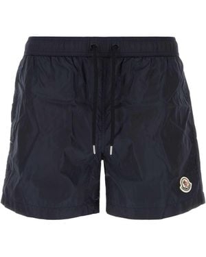 Moncler Nylon Swimming Shorts With Lined Finish - Blue