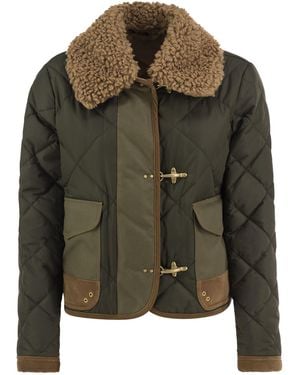 Fay Mini 3 Ganci Steppjacke mit abnehmbarem Kragen - Grün