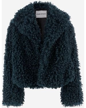 Stand Studio Samara Furry Fake Fur Jacket - Black