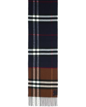 Burberry Mehrfarbiger Kaschmirschal - Blau