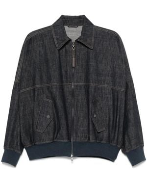 Brunello Cucinelli Denim Bomber - Schwarz