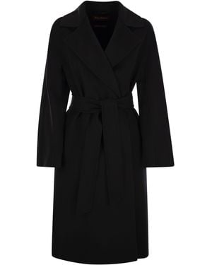Max Mara Cles Wolle, Kaschmir und Seidenmantel - Schwarz