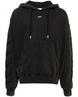 Off-White c/o Virgil Abloh Wit Op Witte St. Matthew Over Katoenen Hoodie Sweatshirt - Zwart