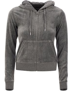 Juicy Couture Cotton Velvet Hoodie - Grey