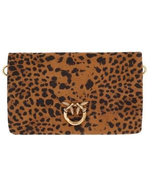 Pinko Pochette Small Con Logo - Brown