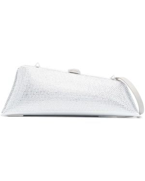The Attico Long Night Satin Clutch Bag - White