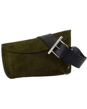 McQueen T Bar Sling grande Crossbody Alexander Mc Queen Leather Caki - Verde