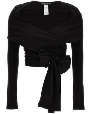 Dolce & Gabbana Kim stretchy lace-up top - Nero