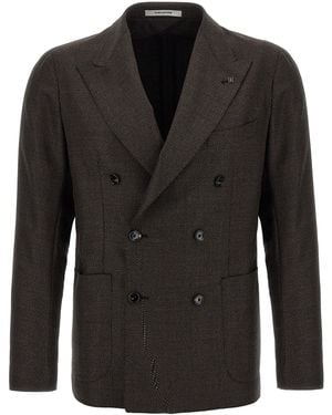 Tagliatore Micro Squares Blazer - Schwarz