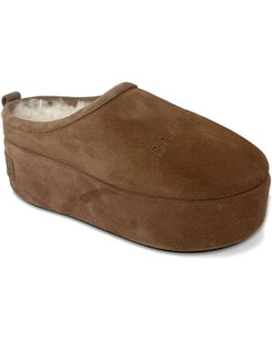 Balenciaga Alaska Platform Slippers - Brown